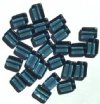 25 12x8x4mm Montana Blue Brick Glass Beads